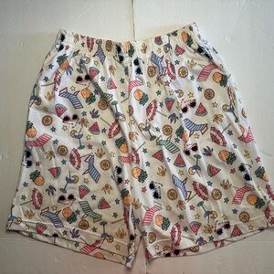 NWT Vintage 1990s Beach Summer Print High Rise Shorts Size Large